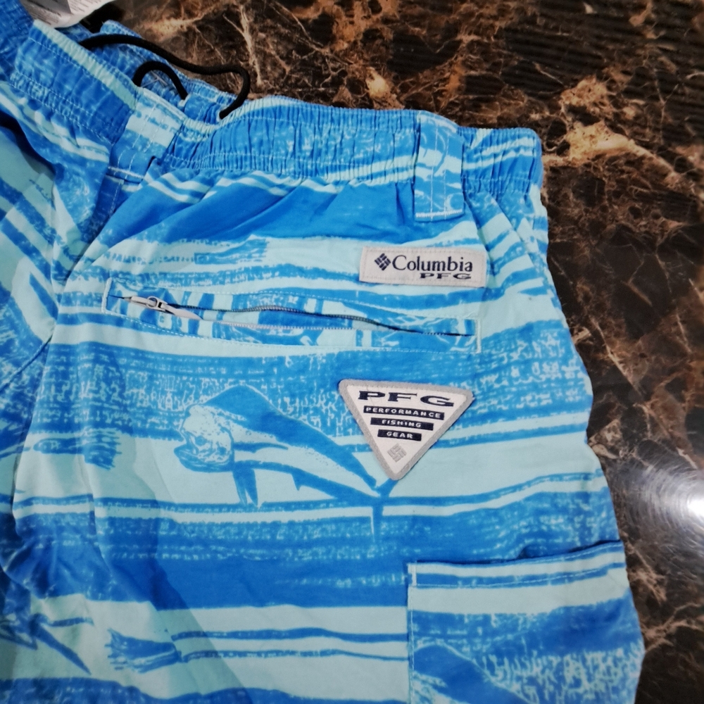 Columbia PFG Mens Large 6” Mesh Lined Swim Trunks Shorts Fish Swimming Size M